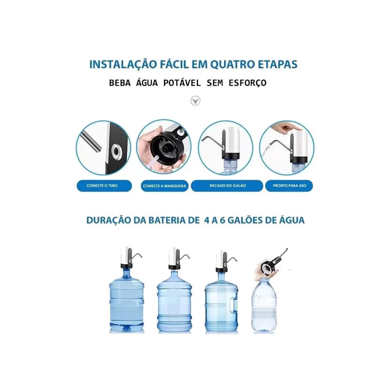Bomba elétrica universal para galão de água- Lumixbrasil