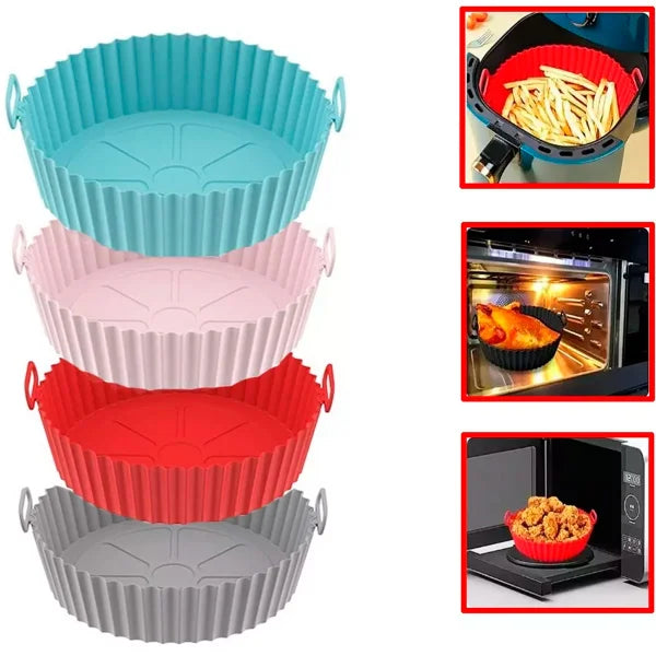 Forma Reutilizável de Silicone Antiaderente para Air Fryer e Fornos COMPRE 1 LEVE 2!